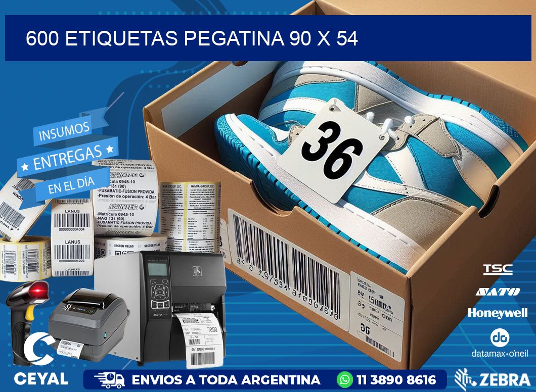 600 ETIQUETAS PEGATINA 90 x 54