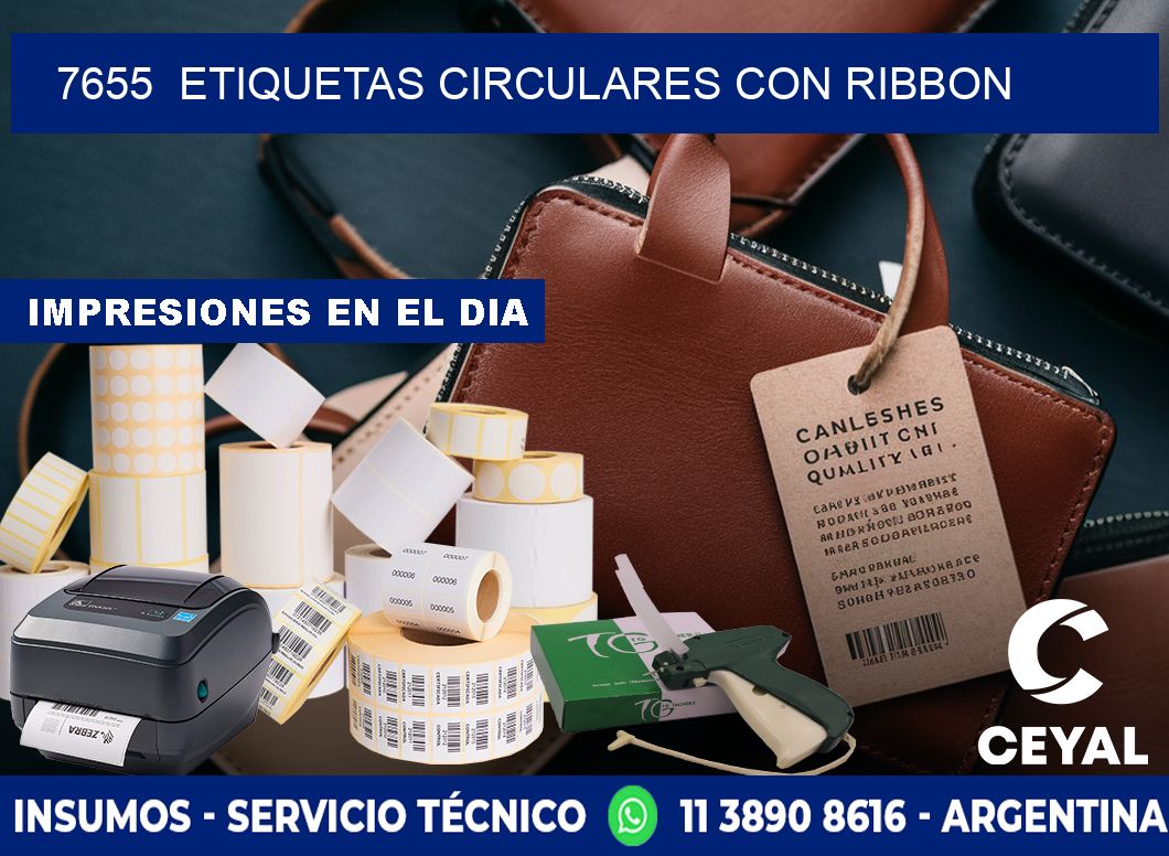 7655  ETIQUETAS CIRCULARES CON RIBBON