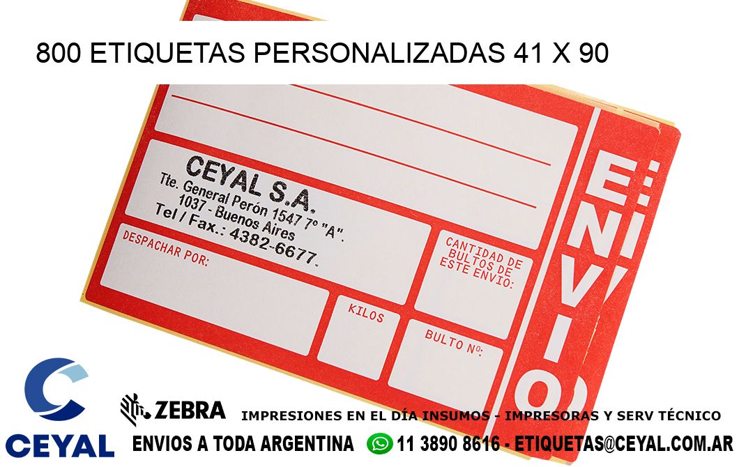 800 ETIQUETAS PERSONALIZADAS 41 x 90