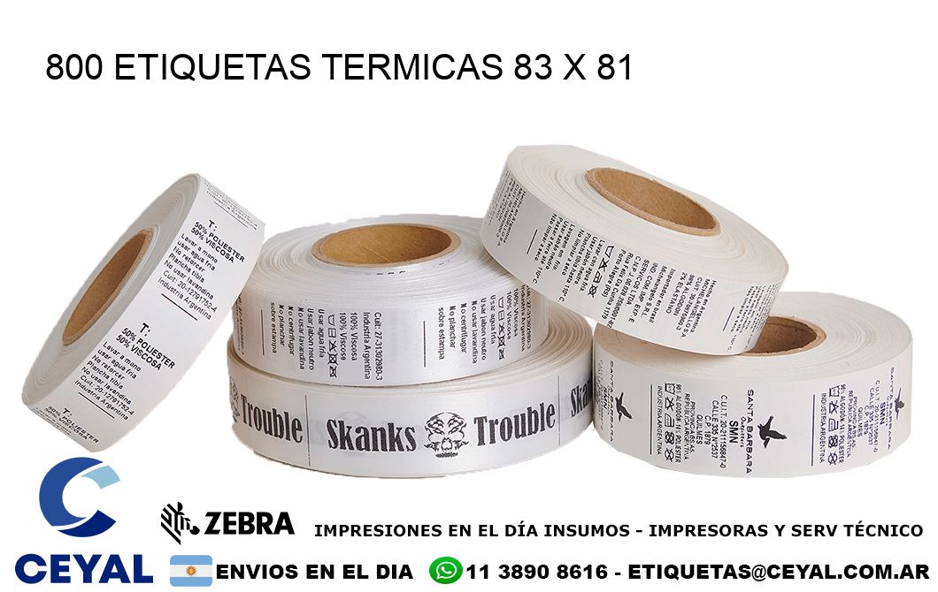 800 ETIQUETAS TERMICAS 83 x 81