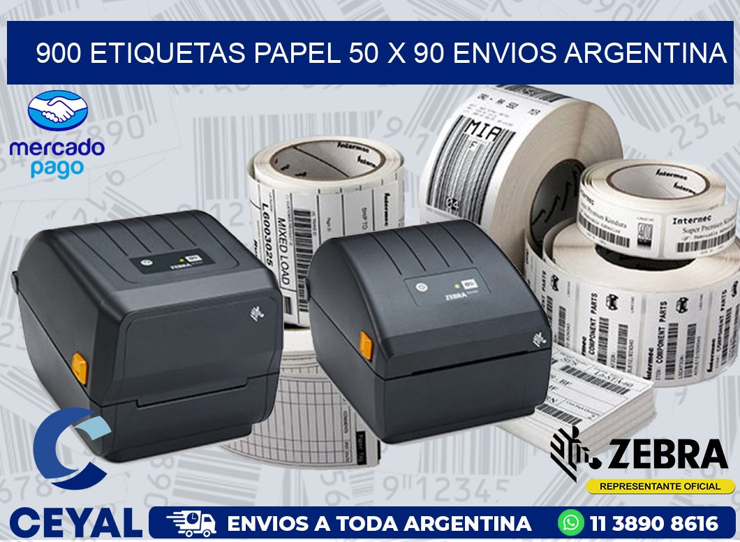 900 ETIQUETAS PAPEL 50 x 90 ENVIOS ARGENTINA