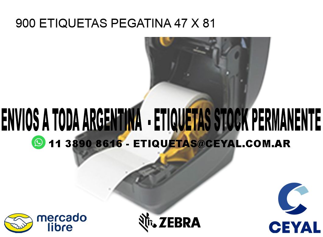 900 ETIQUETAS PEGATINA 47 x 81