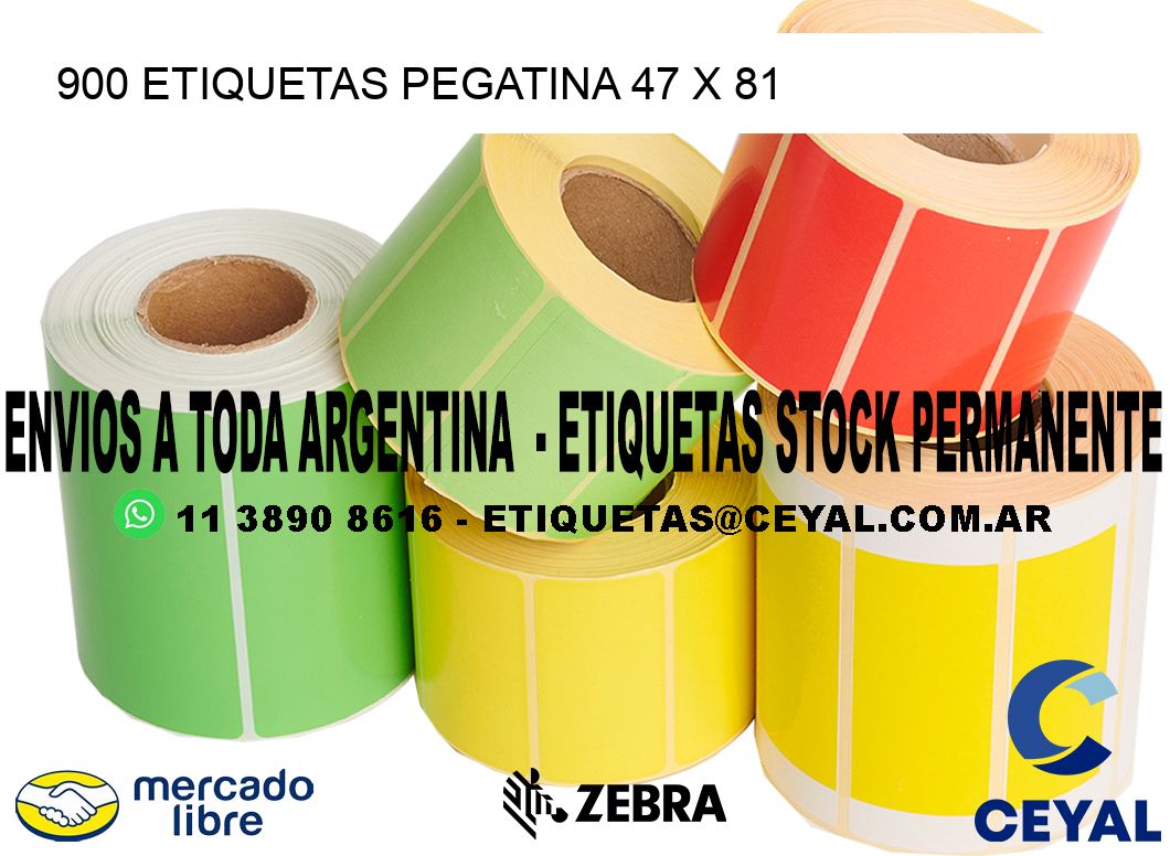 900 ETIQUETAS PEGATINA 47 x 81