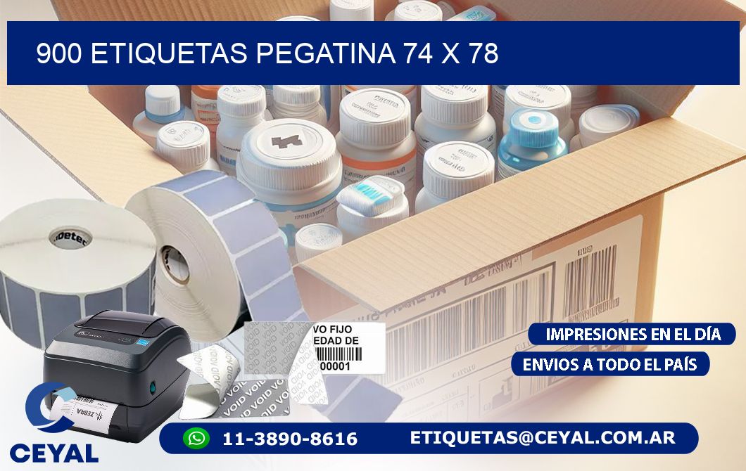 900 ETIQUETAS PEGATINA 74 x 78