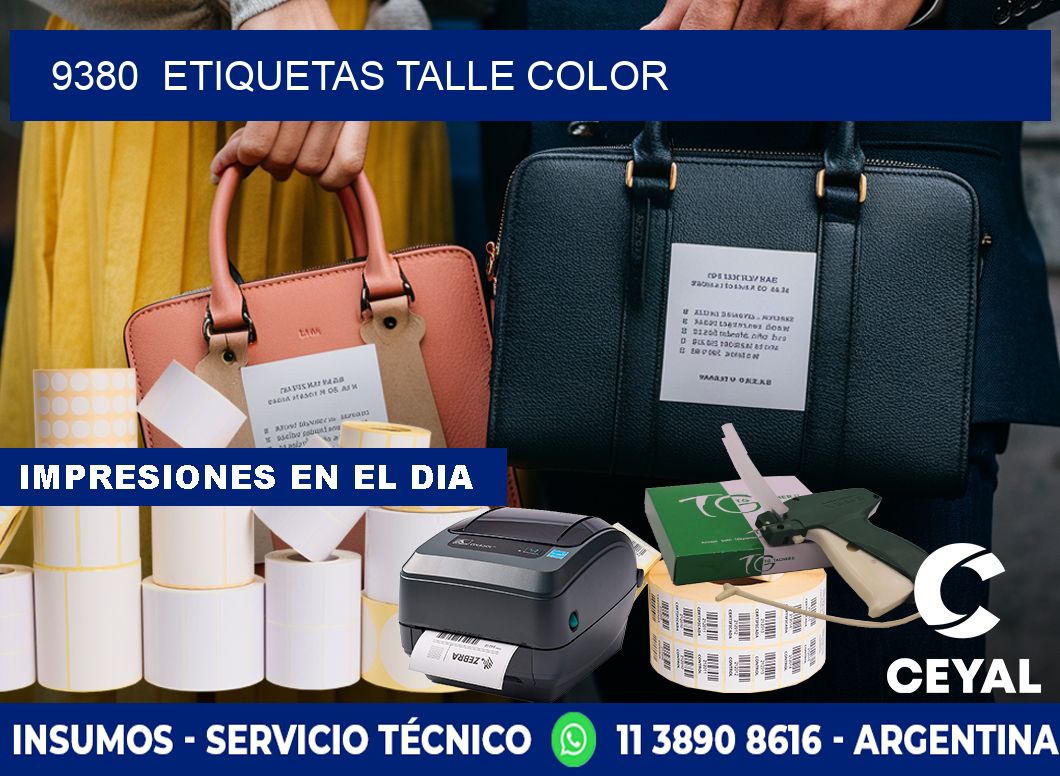 9380  ETIQUETAS TALLE COLOR
