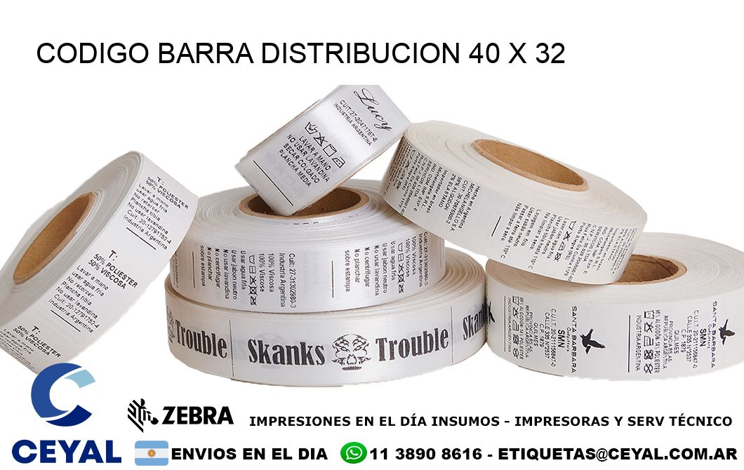 CODIGO BARRA DISTRIBUCION 40 x 32