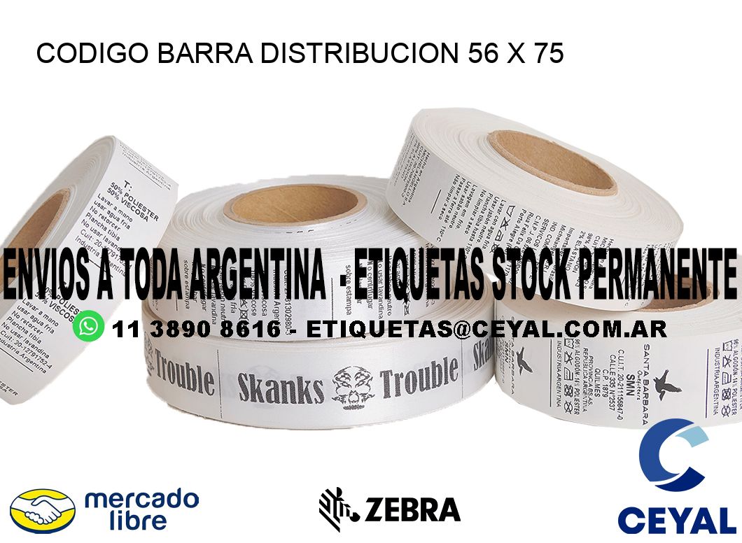 CODIGO BARRA DISTRIBUCION 56 x 75