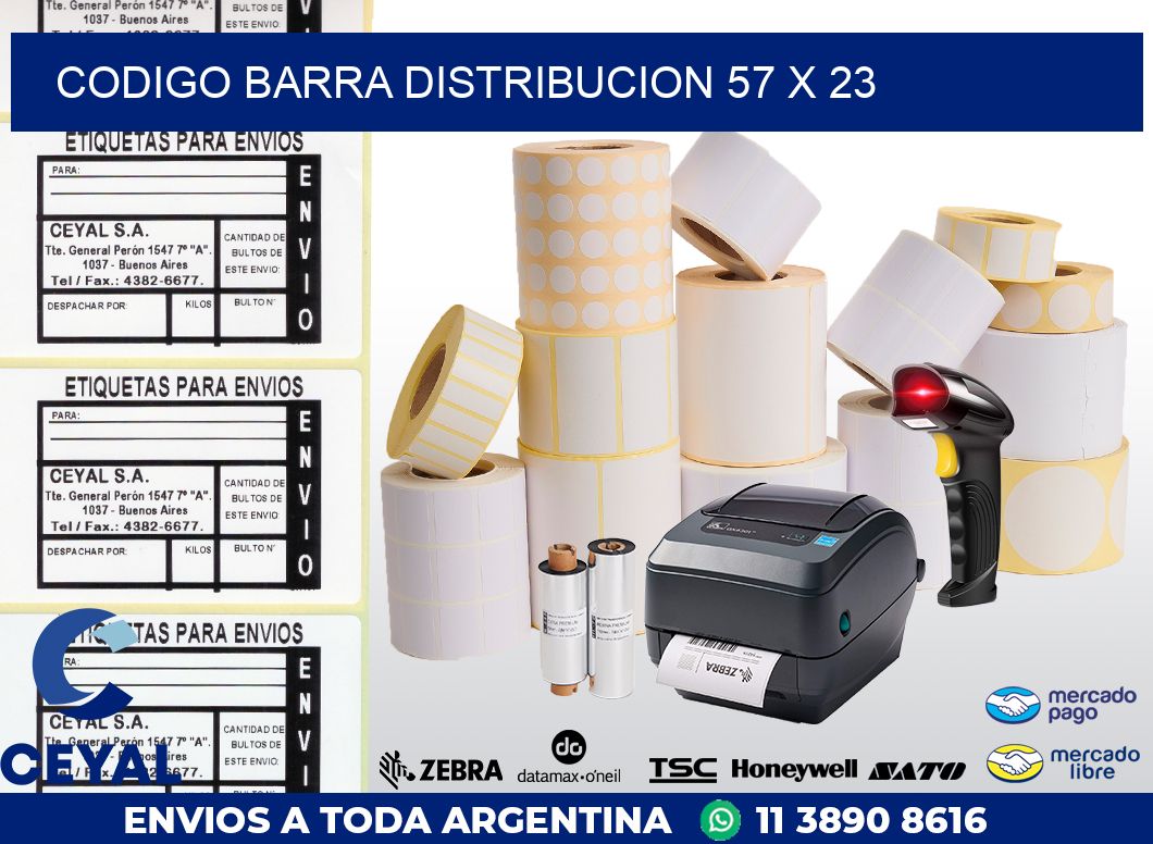 CODIGO BARRA DISTRIBUCION 57 x 23