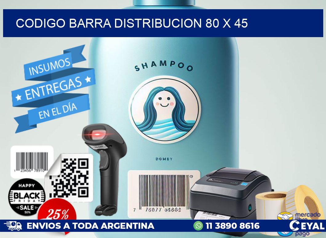 CODIGO BARRA DISTRIBUCION 80 x 45