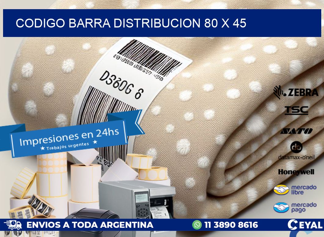 CODIGO BARRA DISTRIBUCION 80 x 45