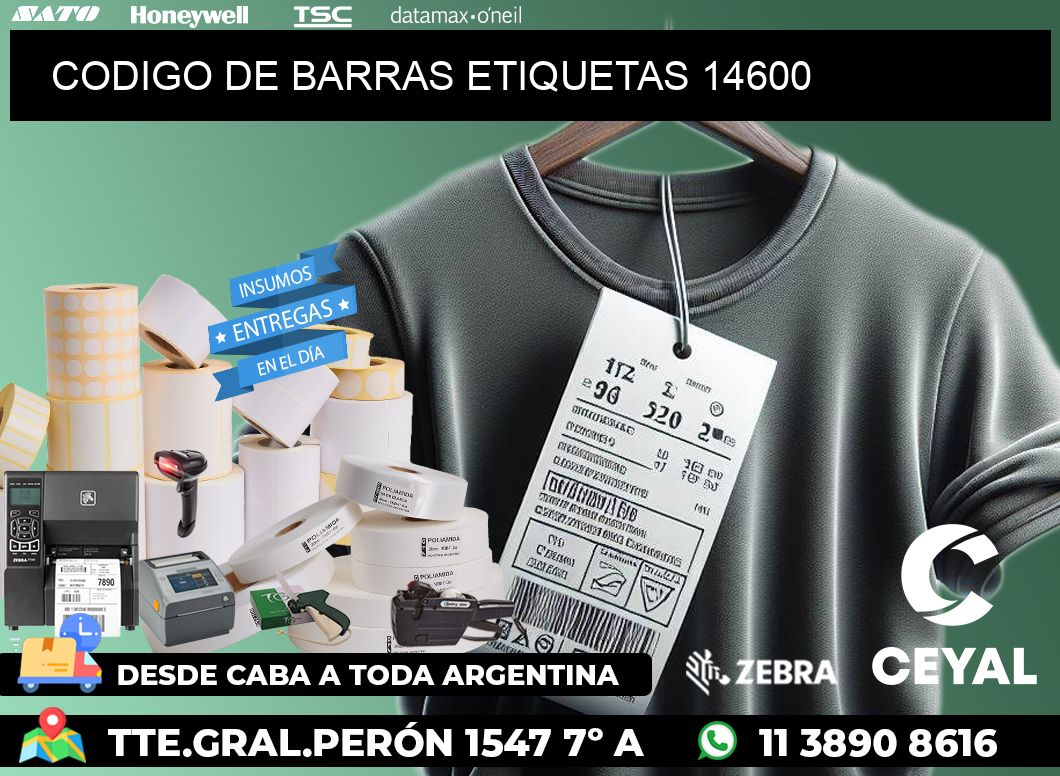 CODIGO DE BARRAS ETIQUETAS 14600