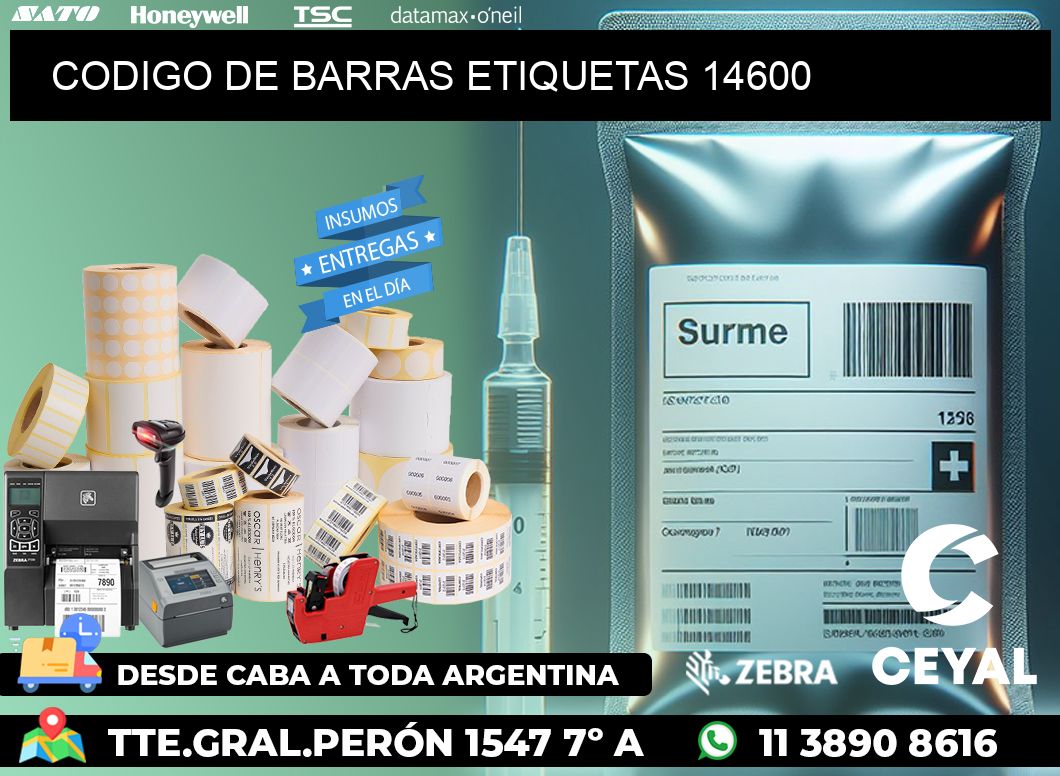 CODIGO DE BARRAS ETIQUETAS 14600