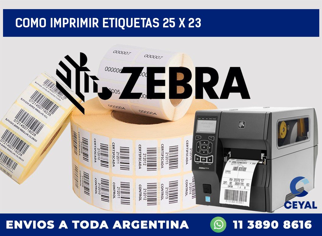 COMO IMPRIMIR ETIQUETAS 25 x 23
