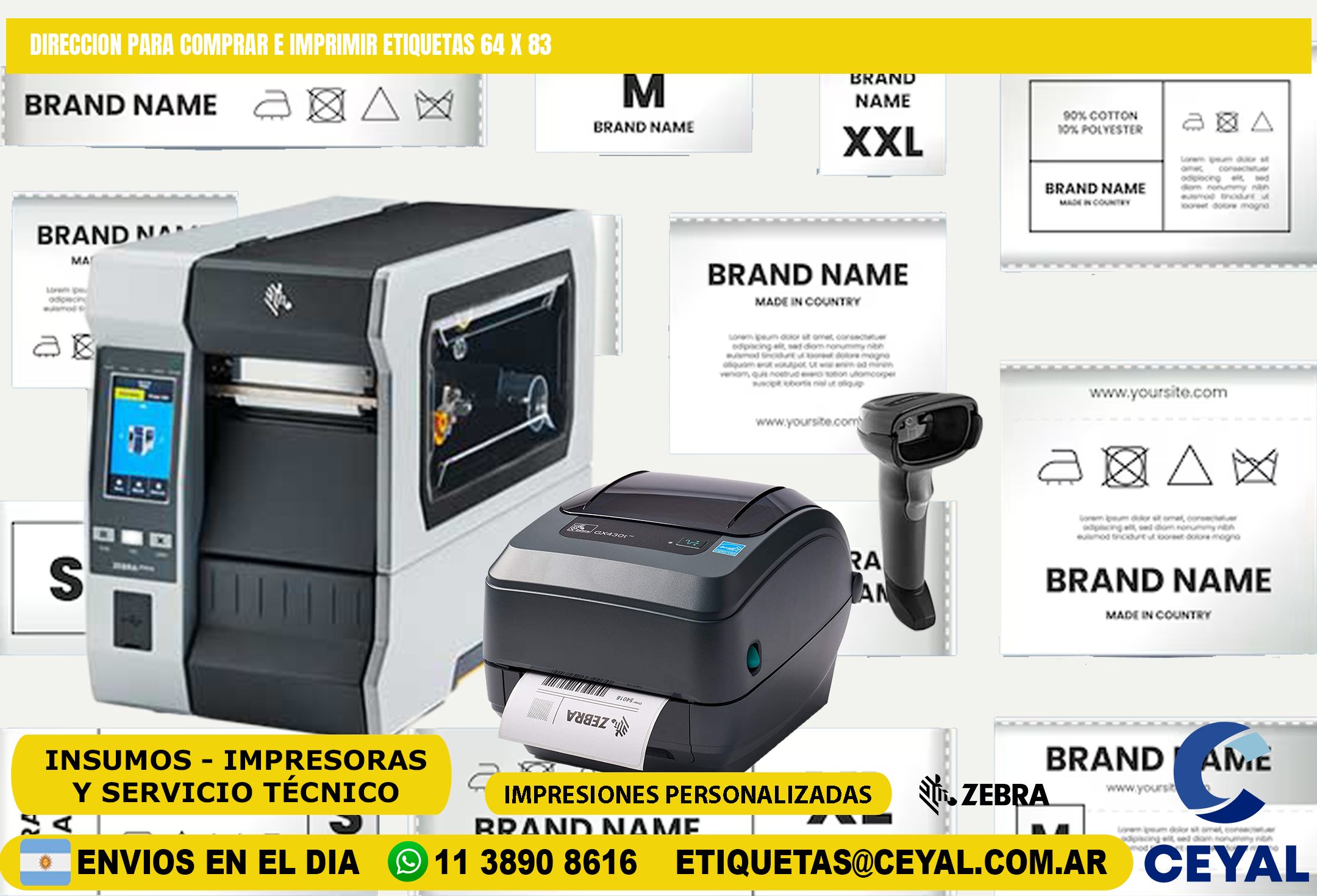DIRECCION PARA COMPRAR E IMPRIMIR ETIQUETAS 64 x 83