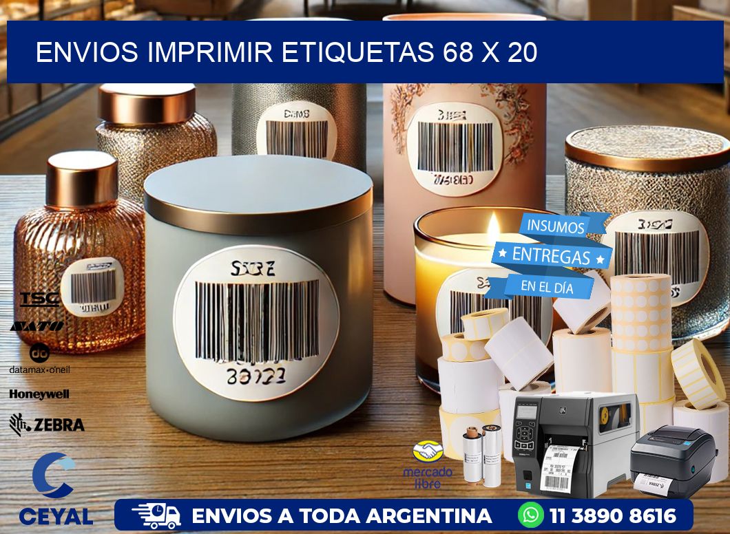 ENVIOS IMPRIMIR ETIQUETAS 68 x 20