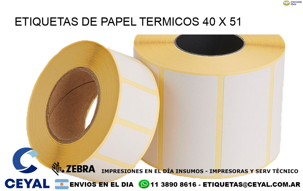 ETIQUETAS DE PAPEL TERMICOS 40 x 51