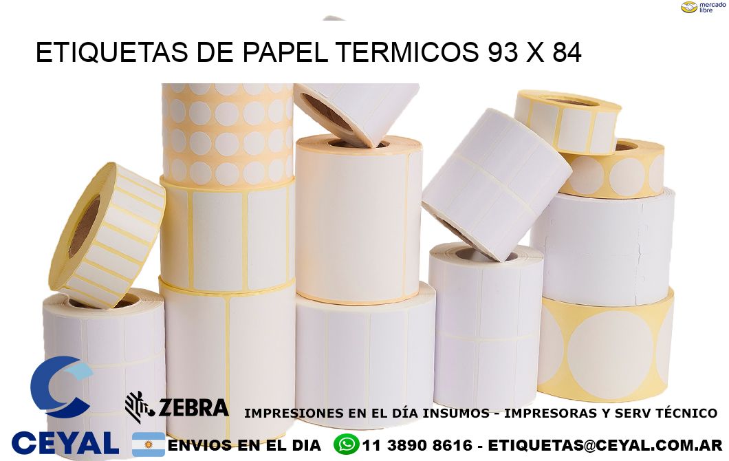 ETIQUETAS DE PAPEL TERMICOS 93 x 84