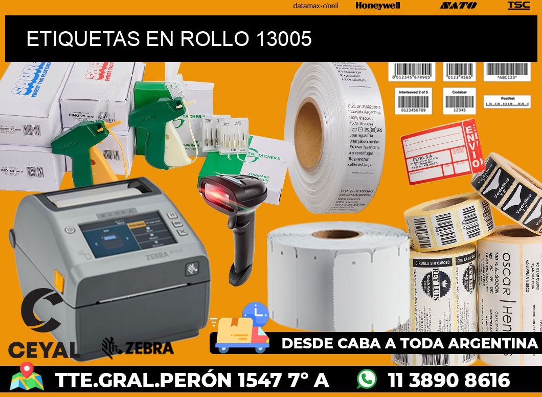 ETIQUETAS EN ROLLO 13005