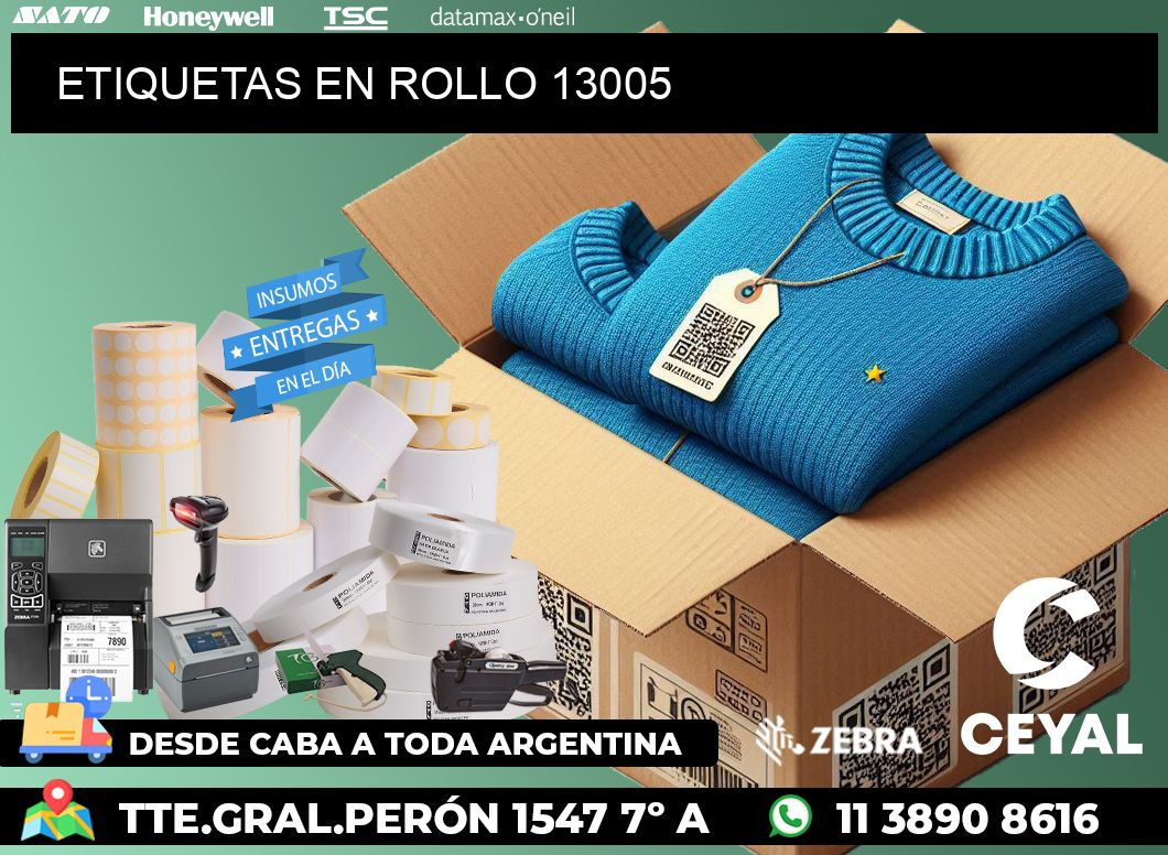 ETIQUETAS EN ROLLO 13005