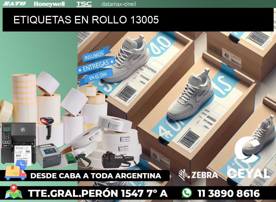 ETIQUETAS EN ROLLO 13005