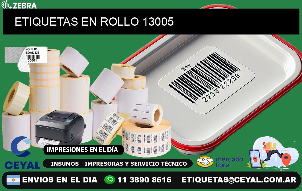 ETIQUETAS EN ROLLO 13005