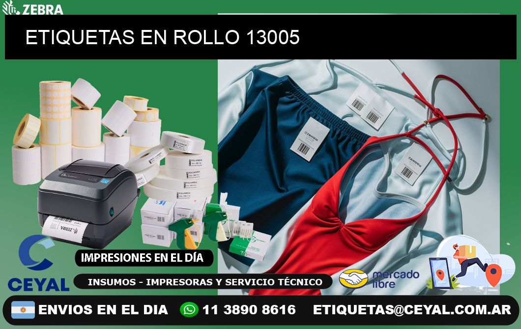 ETIQUETAS EN ROLLO 13005