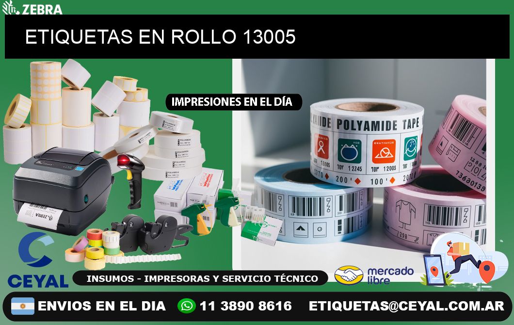 ETIQUETAS EN ROLLO 13005