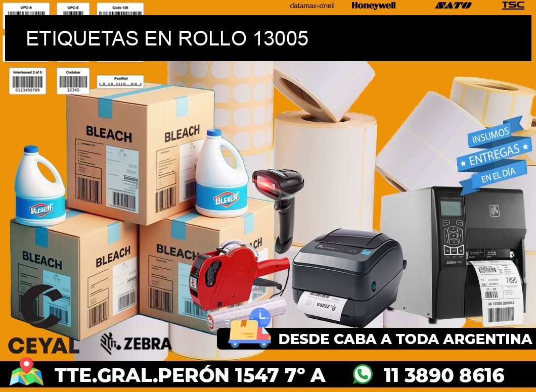 ETIQUETAS EN ROLLO 13005