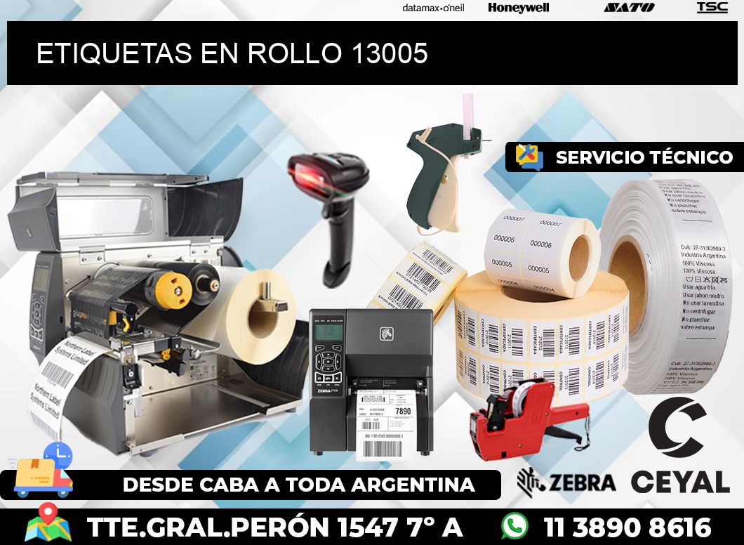 ETIQUETAS EN ROLLO 13005