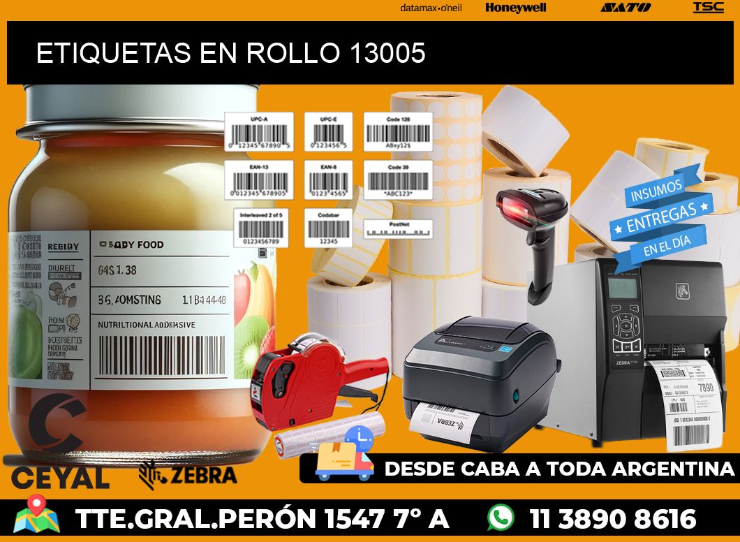 ETIQUETAS EN ROLLO 13005