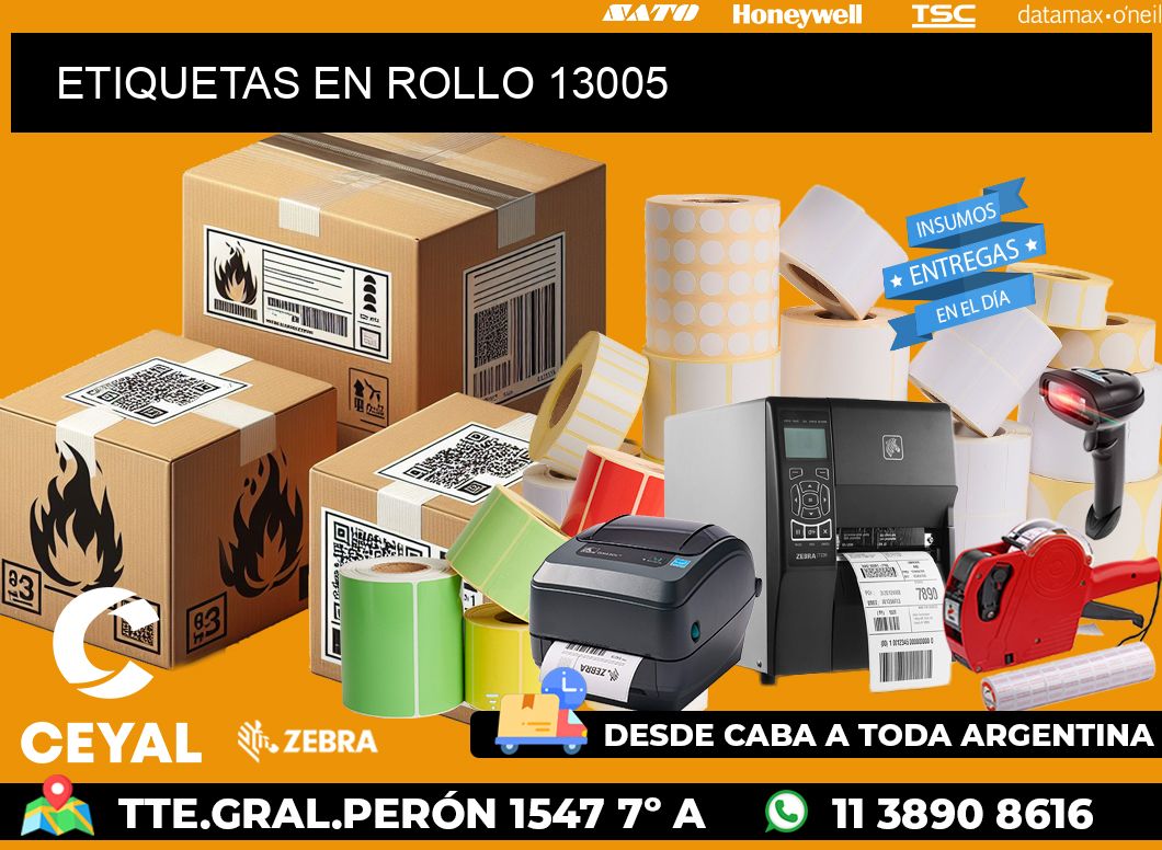 ETIQUETAS EN ROLLO 13005