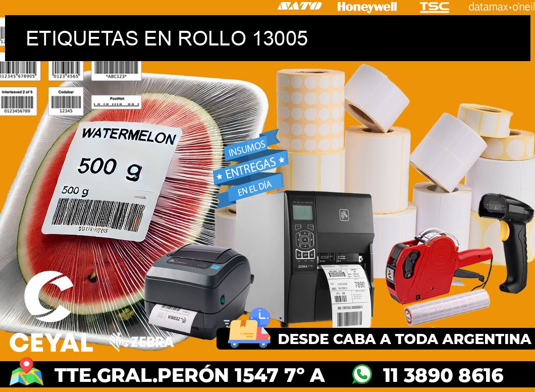 ETIQUETAS EN ROLLO 13005