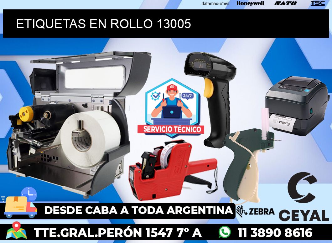 ETIQUETAS EN ROLLO 13005