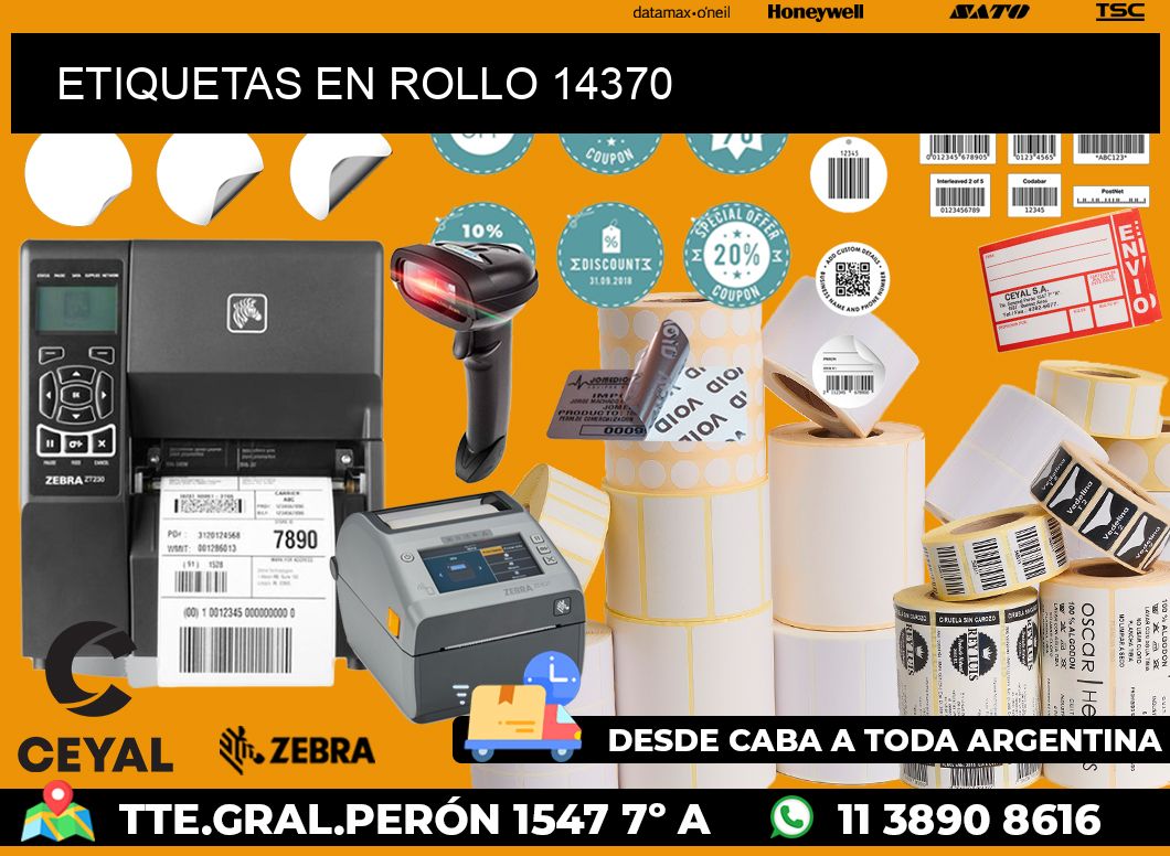 ETIQUETAS EN ROLLO 14370