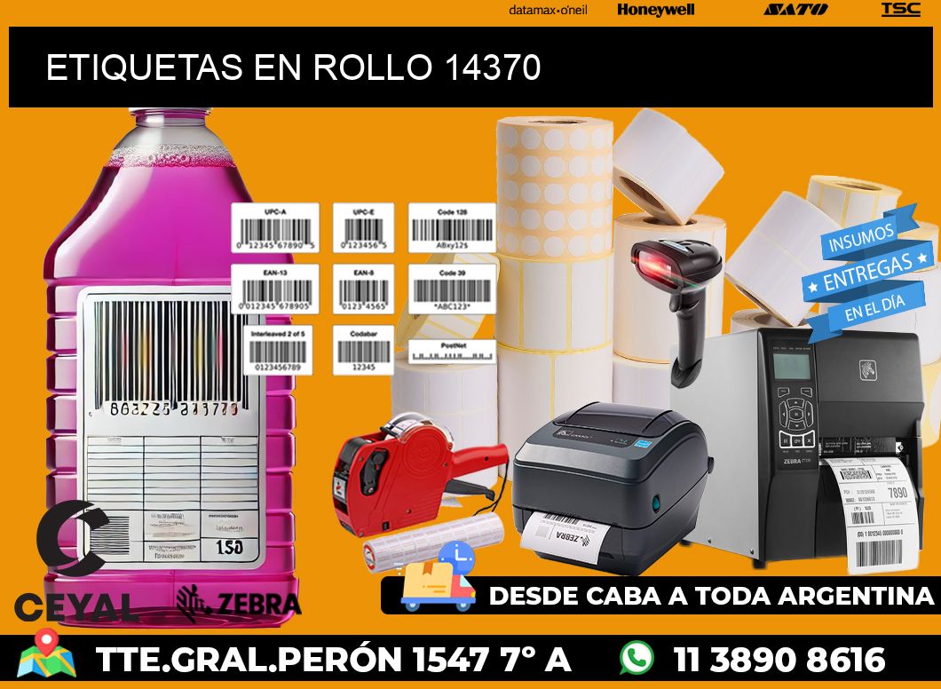 ETIQUETAS EN ROLLO 14370