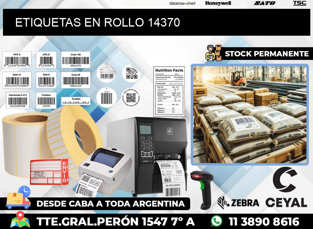 ETIQUETAS EN ROLLO 14370