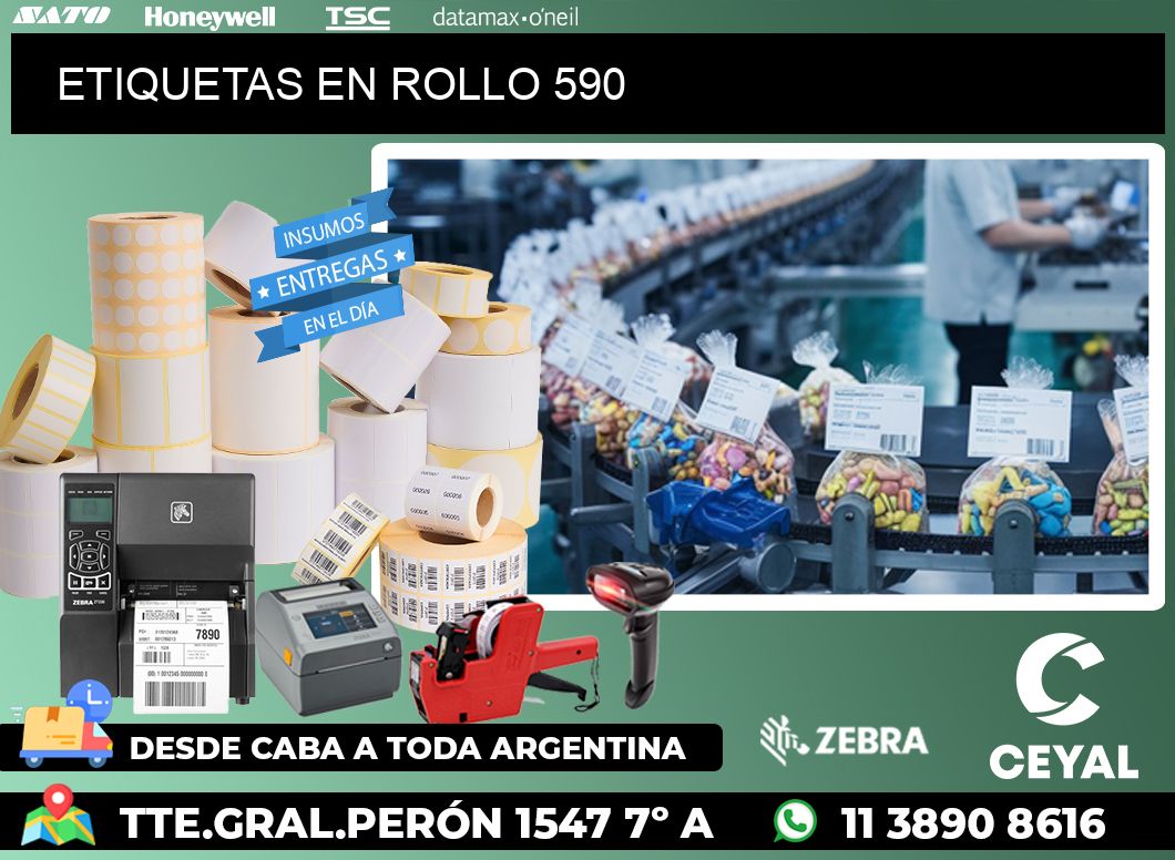 ETIQUETAS EN ROLLO 590