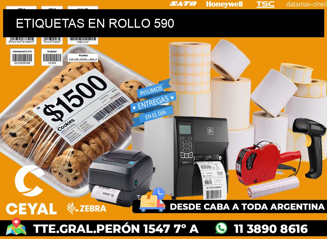 ETIQUETAS EN ROLLO 590