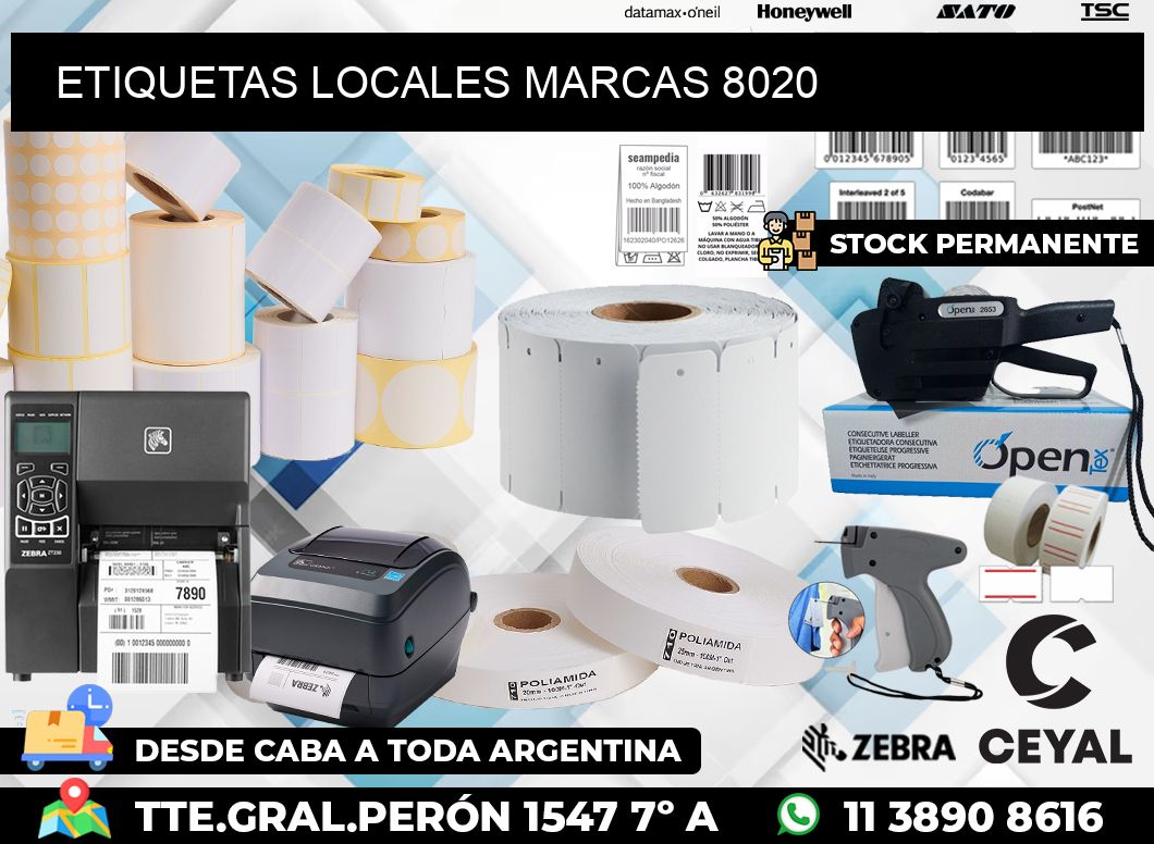 ETIQUETAS LOCALES MARCAS 8020