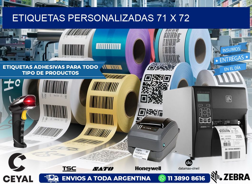 ETIQUETAS PERSONALIZADAS 71 x 72