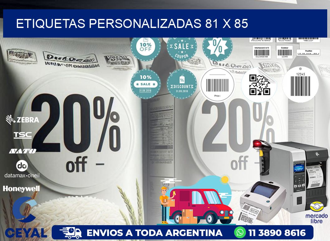 ETIQUETAS PERSONALIZADAS 81 x 85