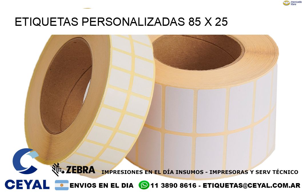 ETIQUETAS PERSONALIZADAS 85 x 25