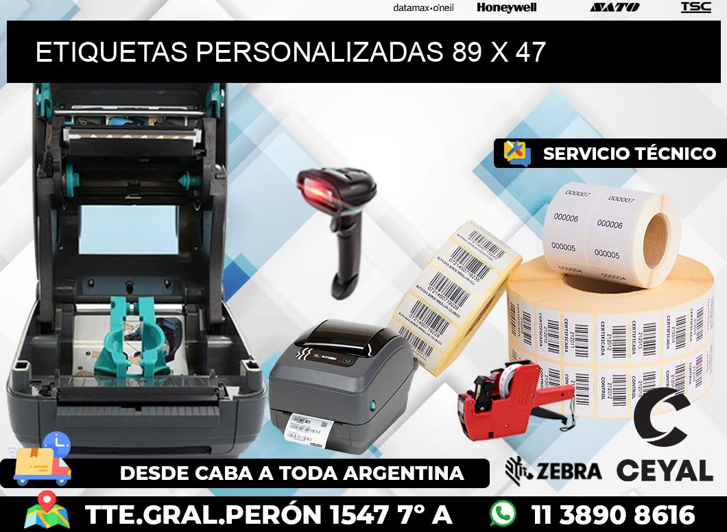 ETIQUETAS PERSONALIZADAS 89 x 47