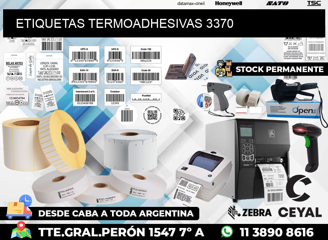 ETIQUETAS TERMOADHESIVAS 3370