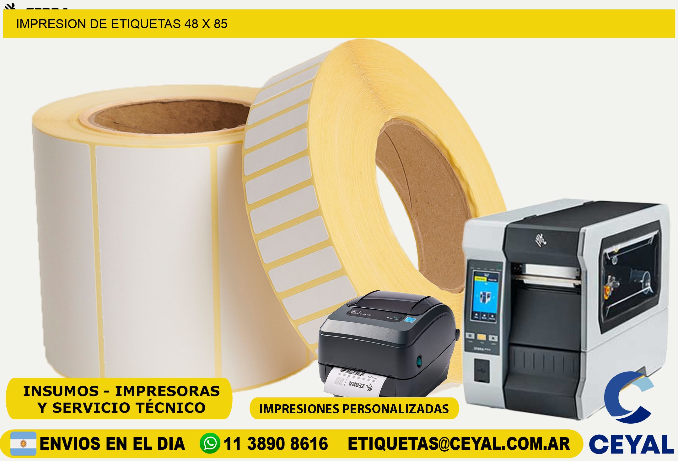 IMPRESION DE ETIQUETAS 48 x 85