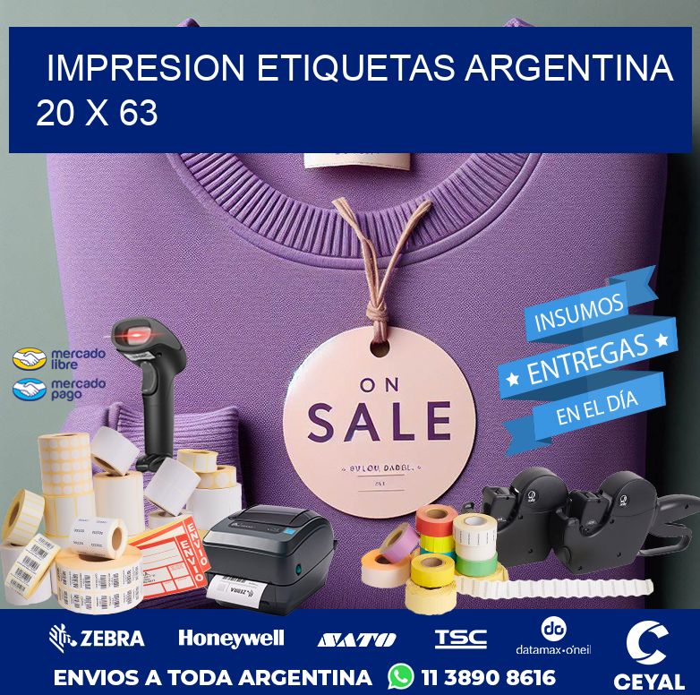 IMPRESION ETIQUETAS ARGENTINA 20 x 63