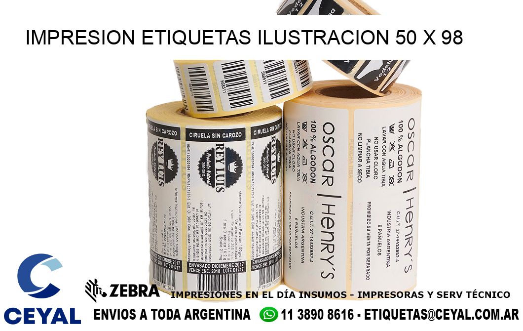 IMPRESION ETIQUETAS ILUSTRACION 50 x 98