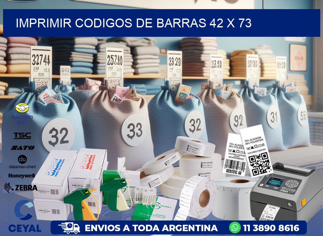 IMPRIMIR CODIGOS DE BARRAS 42 x 73