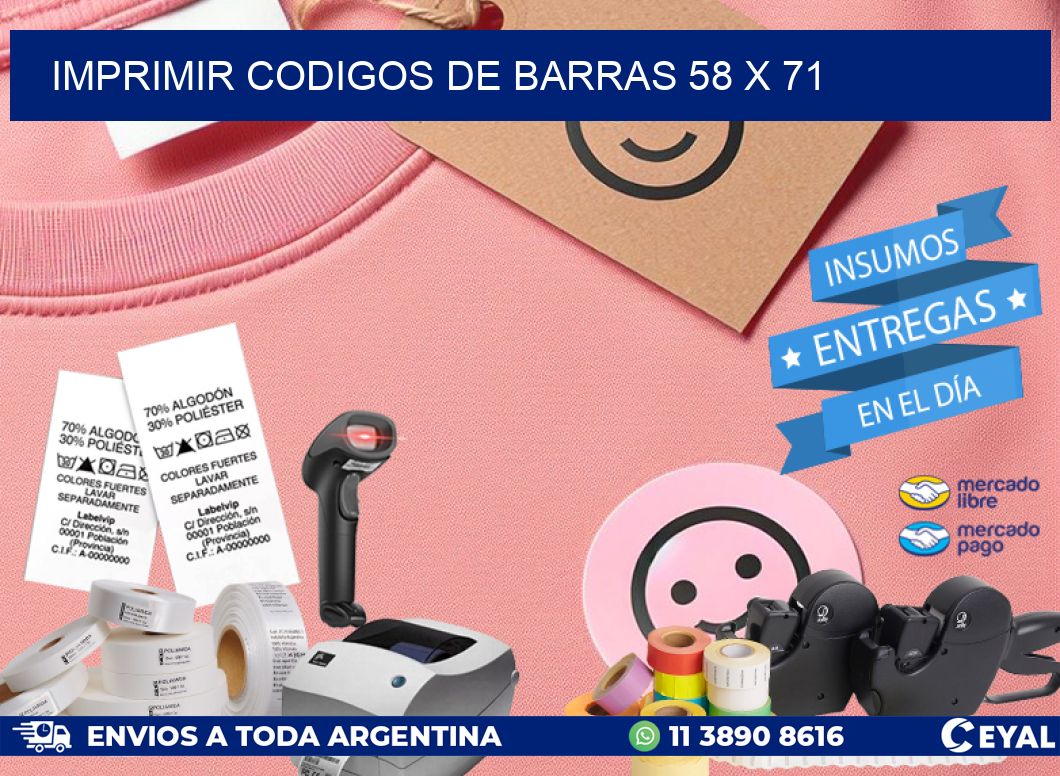 IMPRIMIR CODIGOS DE BARRAS 58 x 71