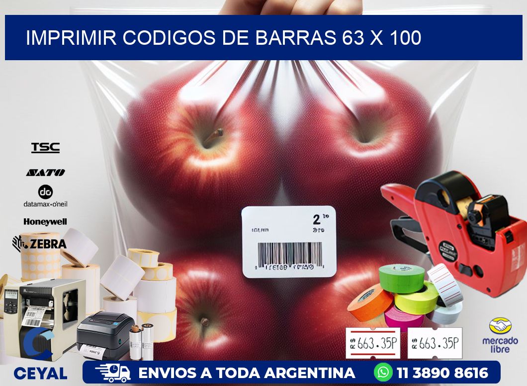 IMPRIMIR CODIGOS DE BARRAS 63 x 100